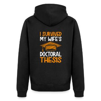 La thèse de doctorat de ma femme survit à son partenaire - Veste à capuche bio Premium Unisexe - noir - Dos - Nico (187cm)
