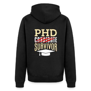 phd Thèse de doctorat survivante réussie doctorat - Veste à capuche bio Premium Unisexe - noir - Dos - Nico (187cm)