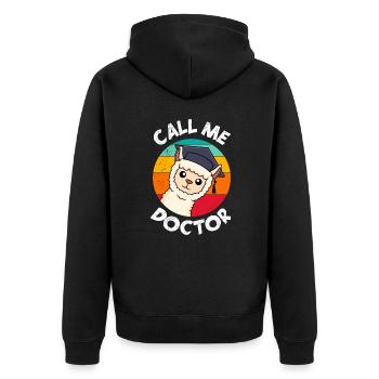 Appelez-moi Docteur Doctorat Thèse de thèse de doctorat - Veste à capuche bio Premium Unisexe - noir - Dos - Nico (187cm)