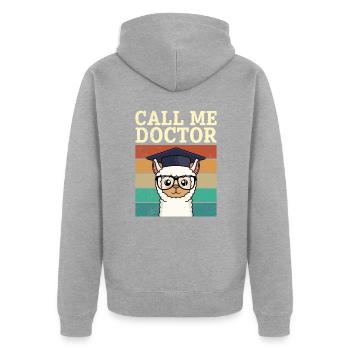 Appelez-moi Docteur Dissertation Doctorat réussi - Veste à capuche bio Premium Unisexe - gris chiné - Dos - Nico (187cm)