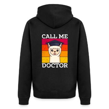 Doctorat réussi thèse de doctorat Appelez-moi Docteur - Veste à capuche bio Premium Unisexe - noir - Dos - Nico (187cm)