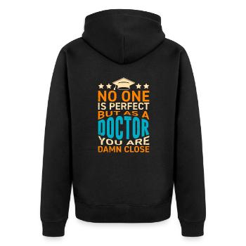 Docteur 2022 thèse de doctorat presque parfaite - Veste à capuche bio Premium Unisexe - noir - Dos - Nico (187cm)