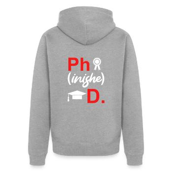 Disputation 2022 Thèse de doctorat - Veste à capuche bio Premium Unisexe - gris chiné - Dos - Nico (187cm)