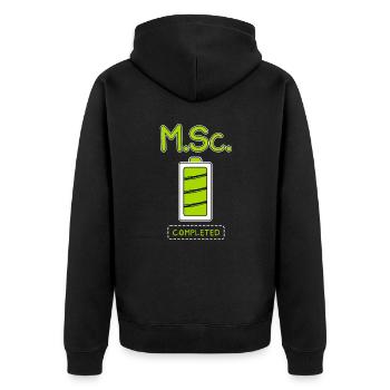Master of Science completed Master's degree - Unisex Premium Organic Zip Hoodie - black - Back - Nico (187cm)