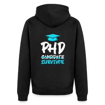 Doctorat Docteur 2022 Doctorant Survivant - Veste à capuche bio Premium Unisexe - noir - Dos - Nico (187cm)