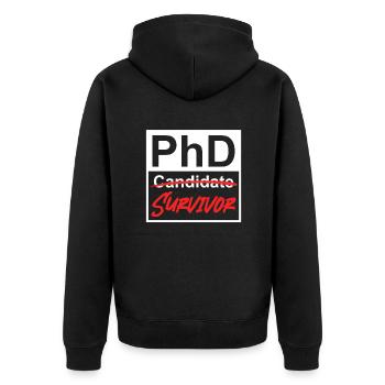 Thèse de doctorat survit au doctorat Survivant Doctorat - Veste à capuche bio Premium Unisexe - noir - Dos - Nico (187cm)