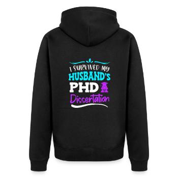 Promotion Doktor 2022 Ehefrau - Unisex Premium Bio Zip Hoodie - Schwarz - Hinten - Nico (187cm)