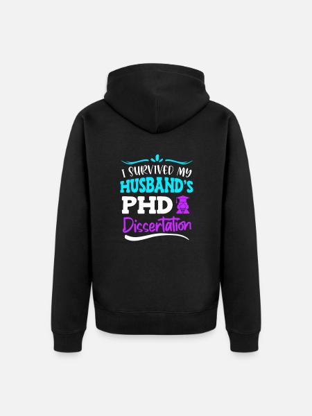 Promotion Doktor 2022 Ehefrau - Unisex Premium Bio Zip Hoodie - Schwarz