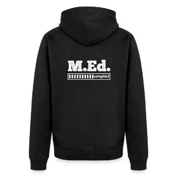 Master Abschluss completed Master of Education - Unisex Premium Bio Zip Hoodie - Schwarz - Hinten - Nico (187cm)