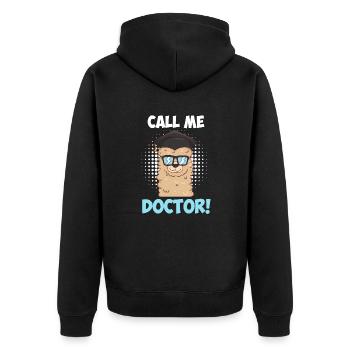 Doctorat 2022 Thèse de doctorat Disputation - Veste à capuche bio Premium Unisexe - noir - Dos - Nico (187cm)