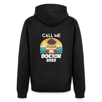 Appelez-moi Docteur 2022 Doctorat Disputation - Veste à capuche bio Premium Unisexe - noir - Dos - Nico (187cm)