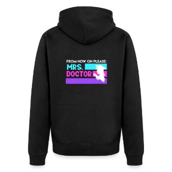 Frau Doktor 2022 Doktortitel - Unisex Premium Bio Zip Hoodie - Schwarz - Hinten - Nico (187cm)