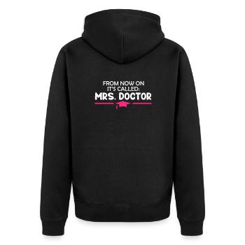 Désormais, il s’appelle Mme Doctor Doctorate - Veste à capuche bio Premium Unisexe - noir - Dos - Nico (187cm)