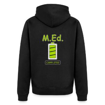 Master of Education completed Master's degree - Unisex Premium Organic Zip Hoodie - black - Back - Nico (187cm)