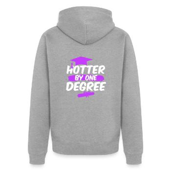Un degré plus chaud! Baccalauréat Master PHD - Veste à capuche bio Premium Unisexe - gris chiné - Dos - Nico (187cm)