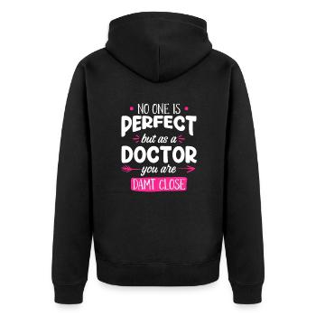 Disputation 2022 Doctorate - Unisex Premium Organic Zip Hoodie - black - Back - Nico (187cm)