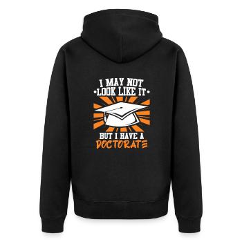 Dissertation Doctorate 2022 Doctorate - Unisex Premium Organic Zip Hoodie - black - Back - Nico (187cm)