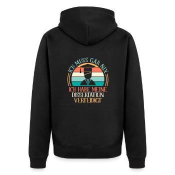 Promotion 2022 Doktor - Unisex Premium Bio Zip Hoodie - Schwarz - Hinten - Nico (187cm)