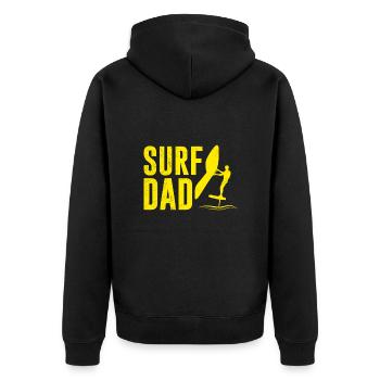Surf Dad Wing Surf Wing Foil - Unisex Premium Bio Zip Hoodie - Schwarz - Hinten - Nico (187cm)