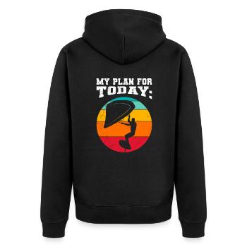 Wing Surf Plan for today Wing Foil - Unisex Premium Organic Zip Hoodie - black - Back - Nico (187cm)