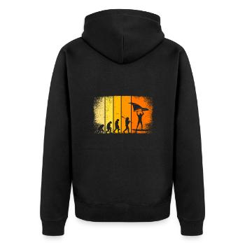 Wing Surfer Wing Foiler Evolution Wing Foil - Unisex Premium Bio Zip Hoodie - Schwarz - Hinten - Nico (187cm)
