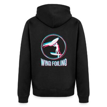 Wing Foiling Wing Surf Wing Foiler - Unisex Premium Organic Zip Hoodie - black - Back - Nico (187cm)