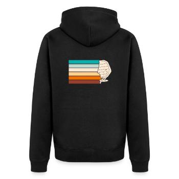 Wing Surf Wing Foil Wing Foiler - Unisex Premium Bio Zip Hoodie - Schwarz - Hinten - Nico (187cm)