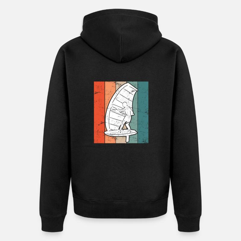 Wing Foil - Unisex Premium Bio Zip Hoodie - Schwarz