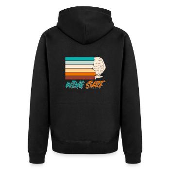 Wing Surf Wing Foil Wing Foiler - Unisex Premium Bio Zip Hoodie - Schwarz - Hinten - Nico (187cm)