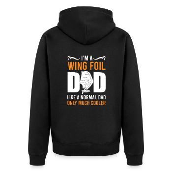 Wing Surf Dad Wing Foil Papa Wingfoil - Veste à capuche bio Premium Unisexe - noir - Dos - Nico (187cm)