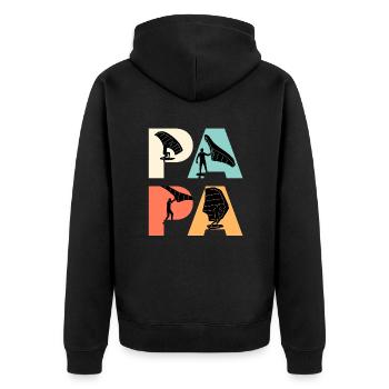 Wingfoil Papa Wing Surf Dad Wing Foil - Veste à capuche bio Premium Unisexe - noir - Dos - Nico (187cm)