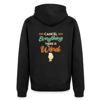 Wing Foil Wing Surf Wingfoiling Wingsurfing - Unisex Premium Bio Zip Hoodie - Schwarz - Hinten - Nico (187cm)