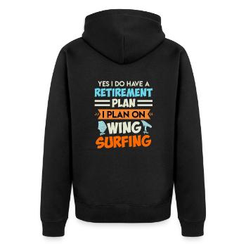 Retirement Plan Wing Surfing Wing Foil Wing Foil - Unisex Premium Organic Zip Hoodie - black - Back - Nico (187cm)