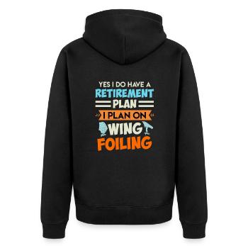 Retirement Plan Wing Surfing Wing Foil Wing Foil - Unisex Premium Organic Zip Hoodie - black - Back - Nico (187cm)