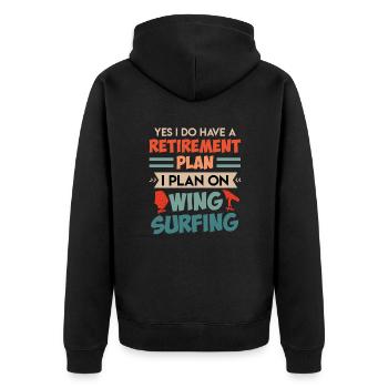 Retirement Plan Wing Surfing Wing Foil Wing Foil - Unisex Premium Organic Zip Hoodie - black - Back - Nico (187cm)