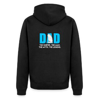 Wing Surf Dad Wing Foil Papa Wingfoil - Unisex Premium Bio Zip Hoodie - Schwarz - Hinten - Nico (187cm)