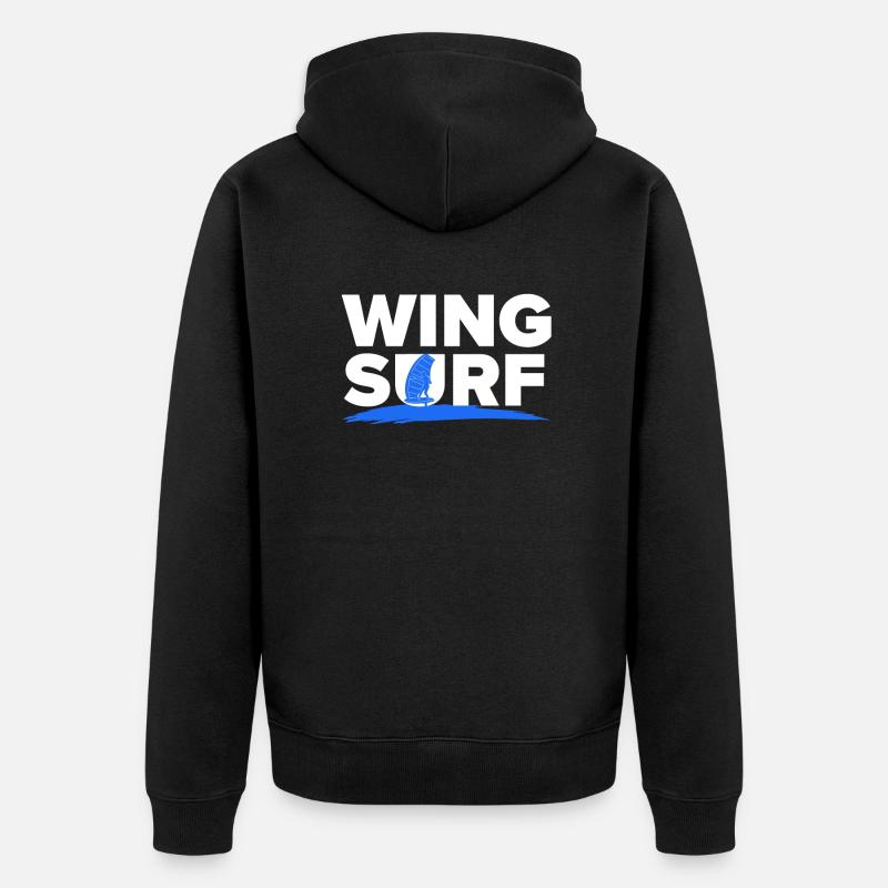 Wing Surf Wing Foil Wingsurf - Unisex Premium Bio Zip Hoodie - Schwarz