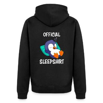 Penguin Sleep Shirt Official Sleep Shirt - Unisex Premium Organic Zip Hoodie - black - Back - Nico (187cm)
