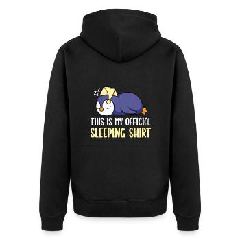 Penguin Sleep Shirt Official Sleep Shirt - Unisex Premium Organic Zip Hoodie - black - Back - Nico (187cm)