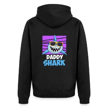 Papa Requin Papa Hai Père - Veste à capuche bio Premium Unisexe - noir - Dos - Nico (187cm)