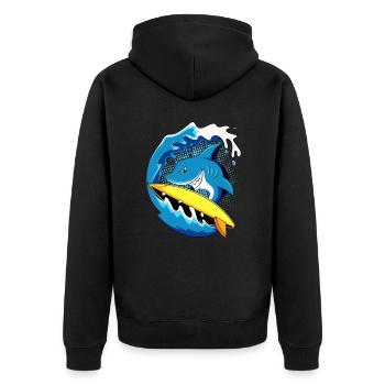 Shark Surfer Surfer Shark Divers - Veste à capuche bio Premium Unisexe - noir - Dos - Nico (187cm)
