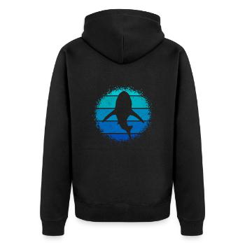 Retro Shark Shark Diver - Veste à capuche bio Premium Unisexe - noir - Dos - Nico (187cm)