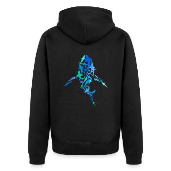 Hai Schwarm Hai Taucher Taucher - Unisex Premium Bio Zip Hoodie - Schwarz - Hinten - Nico (187cm)