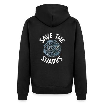 Save Sharks Shark Protection Plongeurs - Veste à capuche bio Premium Unisexe - noir - Dos - Nico (187cm)