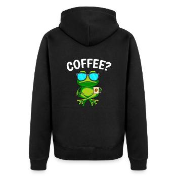 Café? Buveur de café Machine à café entièrement automatique Espresso - Veste à capuche bio Premium Unisexe - noir - Dos - Nico (187cm)