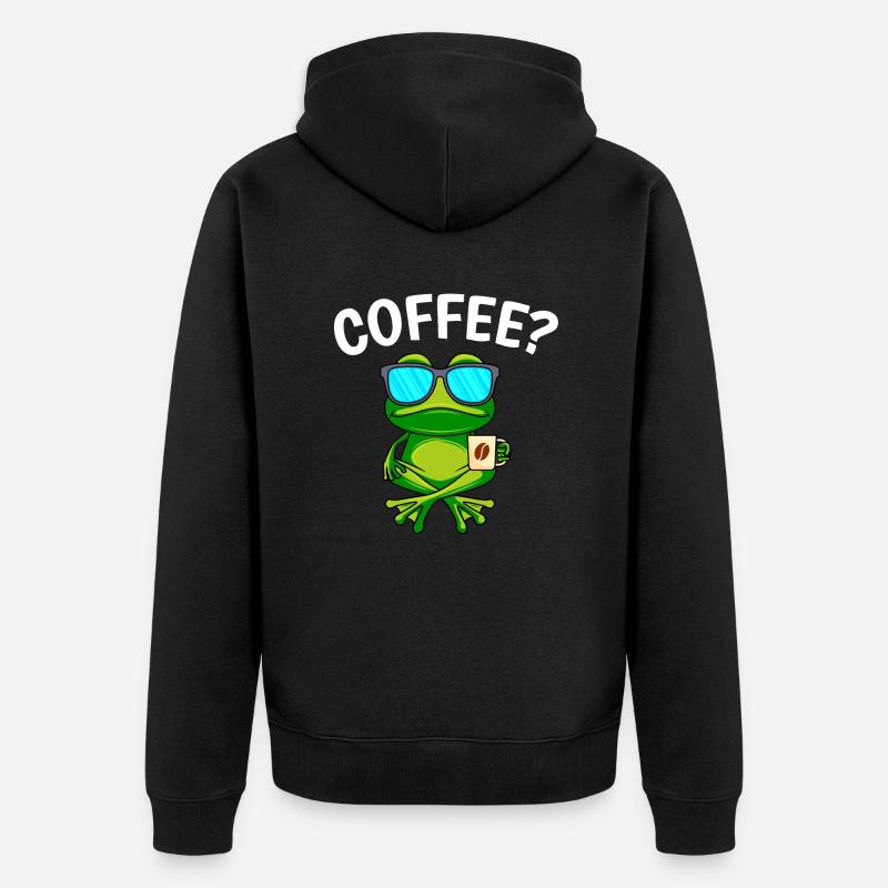 Kaffee? Kaffeetrinker Kaffeevollautomat Espresso - Unisex Premium Bio Zip Hoodie - Schwarz