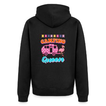 Flamingo Camping Queen Camper Femmes - Veste à capuche bio Premium Unisexe - noir - Dos - Nico (187cm)