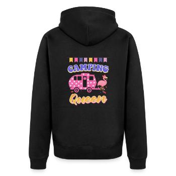 Flamingo Camping Queen Camper Femmes - Veste à capuche bio Premium Unisexe - noir - Dos - Nico (187cm)