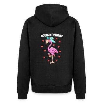 Weinkönigin Wein Trinkerin Damen - Unisex Premium Bio Zip Hoodie - Schwarz - Hinten - Nico (187cm)