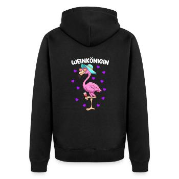 Weinkönigin Wein Trinkerin Damen - Unisex Premium Bio Zip Hoodie - Schwarz - Hinten - Nico (187cm)